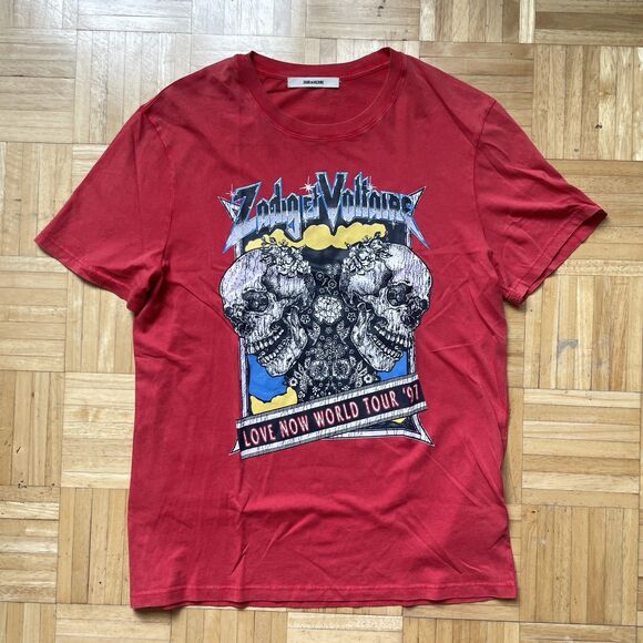 Zadig & Voltaire T Shirt Women's Medium Red Art Is Truth Concert Graphic Tee - Picture 1 of 8
